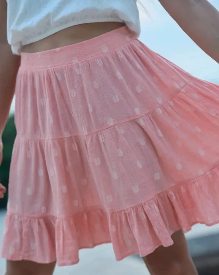 Polly Skirt in Pink Dot