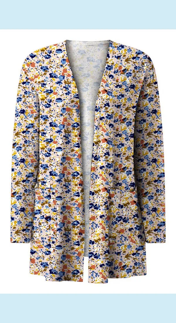 Printed Stylish Outerwear Long Sleeve Cardigan