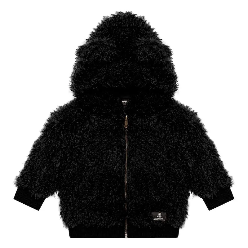 Rock Your Baby Black Sherpa Bear Hoodie