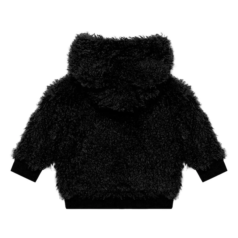 Rock Your Baby Black Sherpa Bear Hoodie