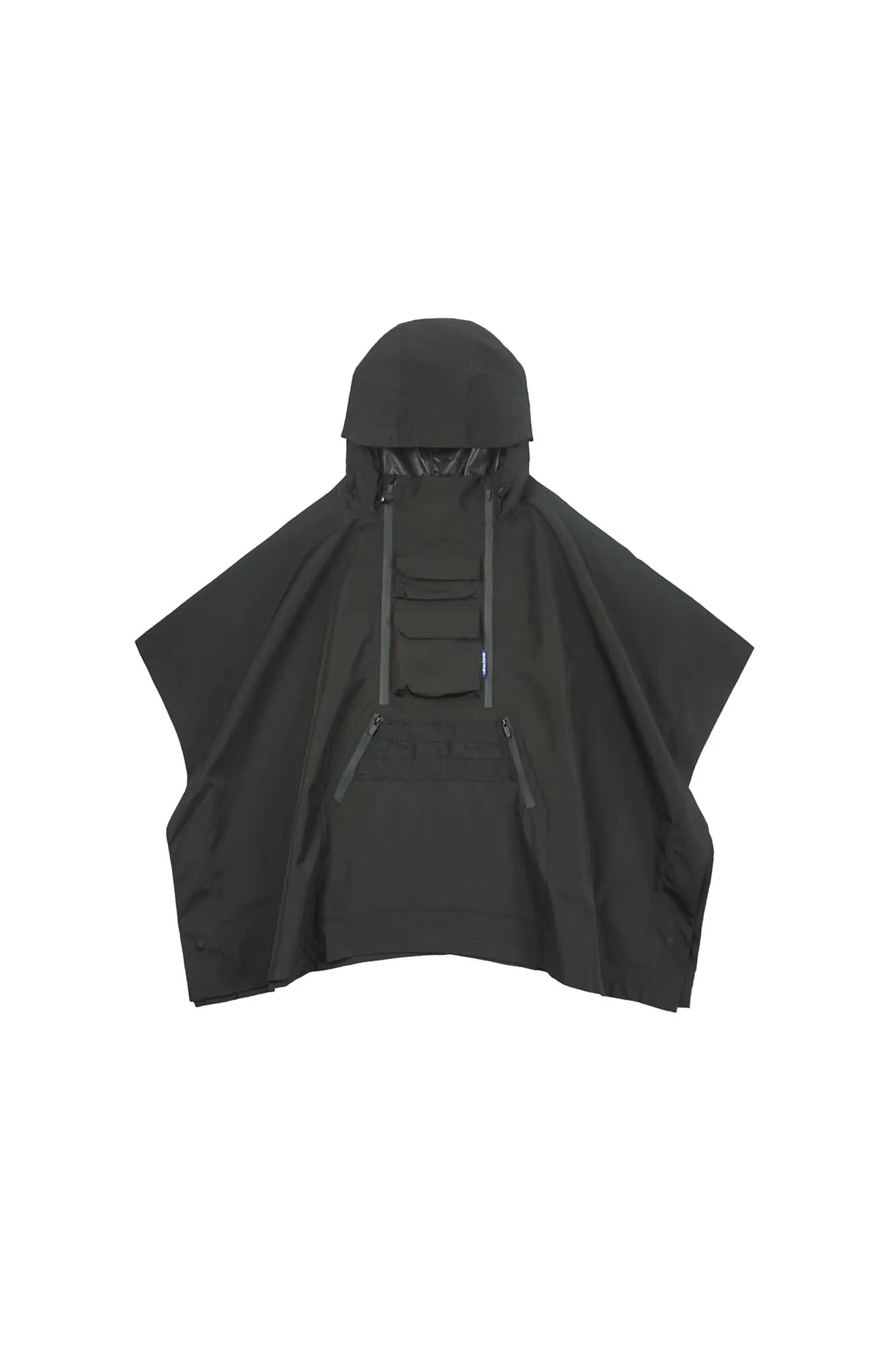 Techwear Poncho Jacket with Utility Chest Rig