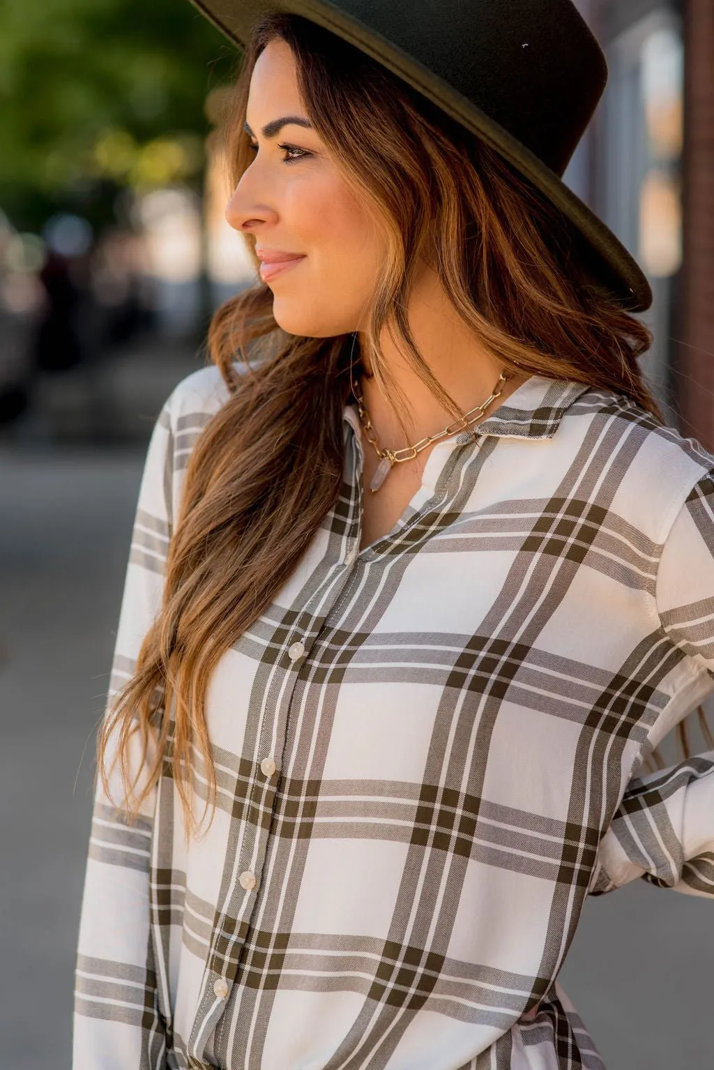 Triple Plaid Button Up