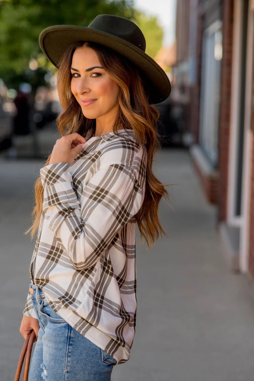 Triple Plaid Button Up