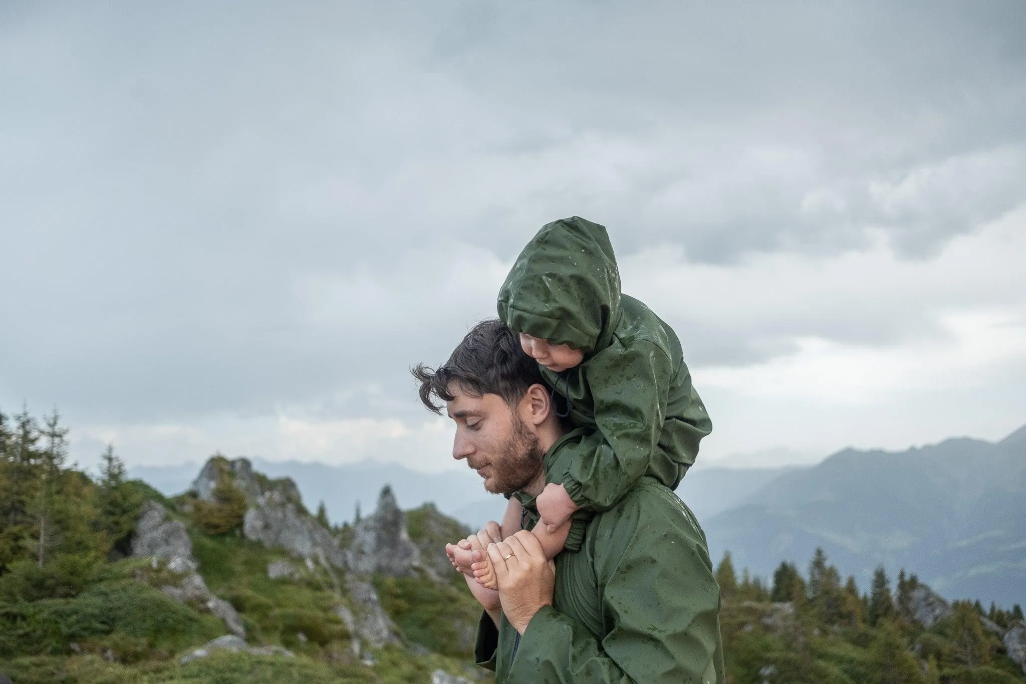 Waterproof Coat with Wool - Khaki