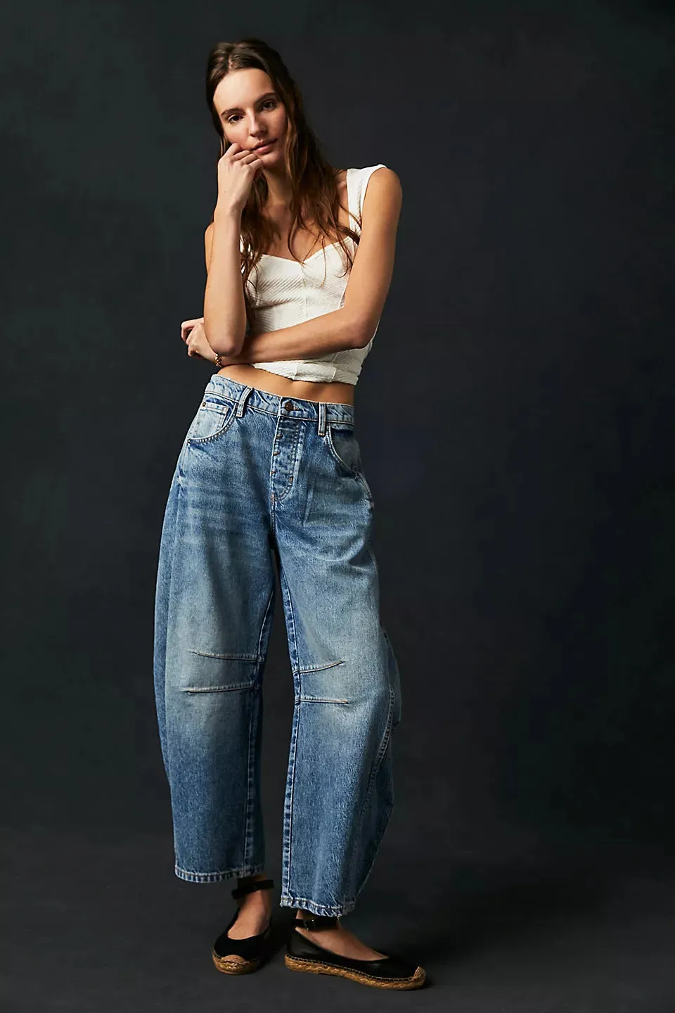 Women's Mid-Rise Wide Legged Jeans