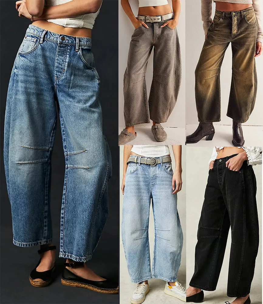 Women's Mid-Rise Wide Legged Jeans